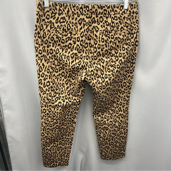 Banana Republic Leopard Animal Print Sloan Ankle Dress Pants Trousers Size 12 - Picture 6 of 8